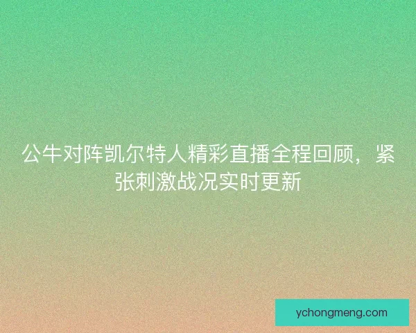 公牛对阵凯尔特人精彩直播全程回顾，紧张刺激战况实时更新